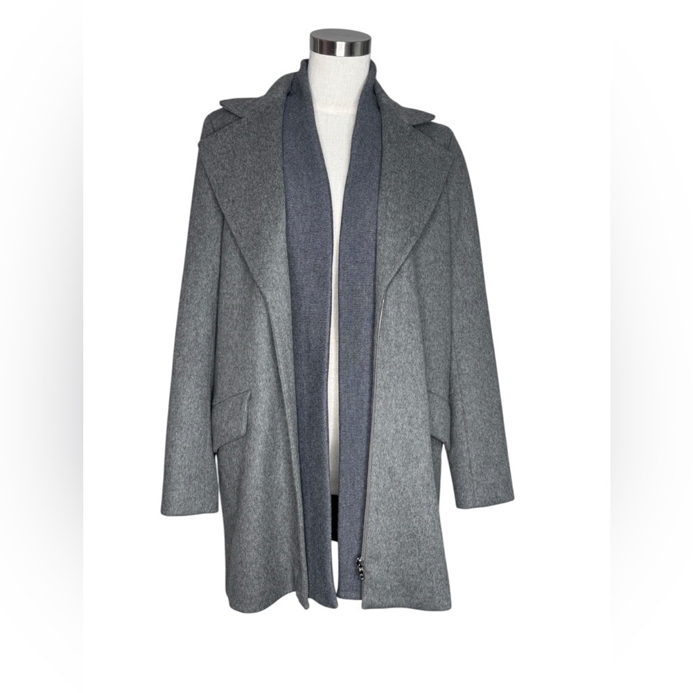 Thakoon Wool Coat Ribbed Panel Zipper Tailored Gray Size 0/XS - Picture 4 of 8